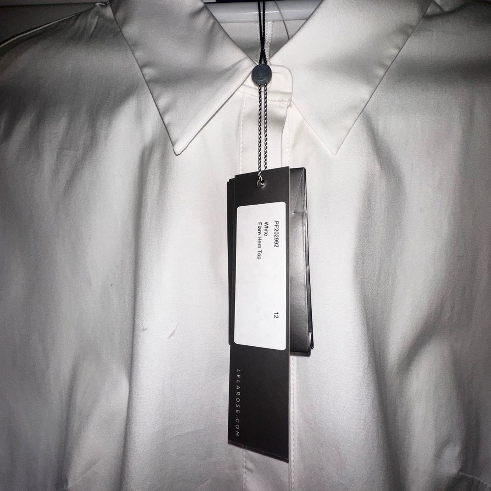 Lela Rose White Button-Up Collared Shirt - Picture 2 of 5
